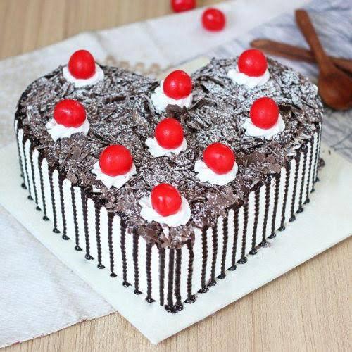 Heart Shape Black Forest Cake 